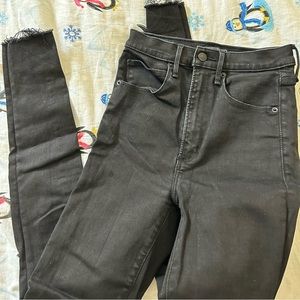 Abercrombie High Rise Black Distressed Skinny Jeans
